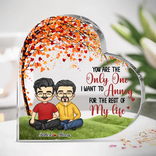 Love Is Love - Couple Personalized Custom Heart Shaped Acrylic Plaque