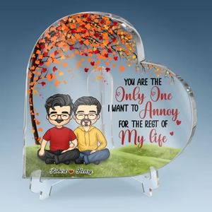 Love Is Love - Couple Personalized Custom Heart Shaped Acrylic Plaque