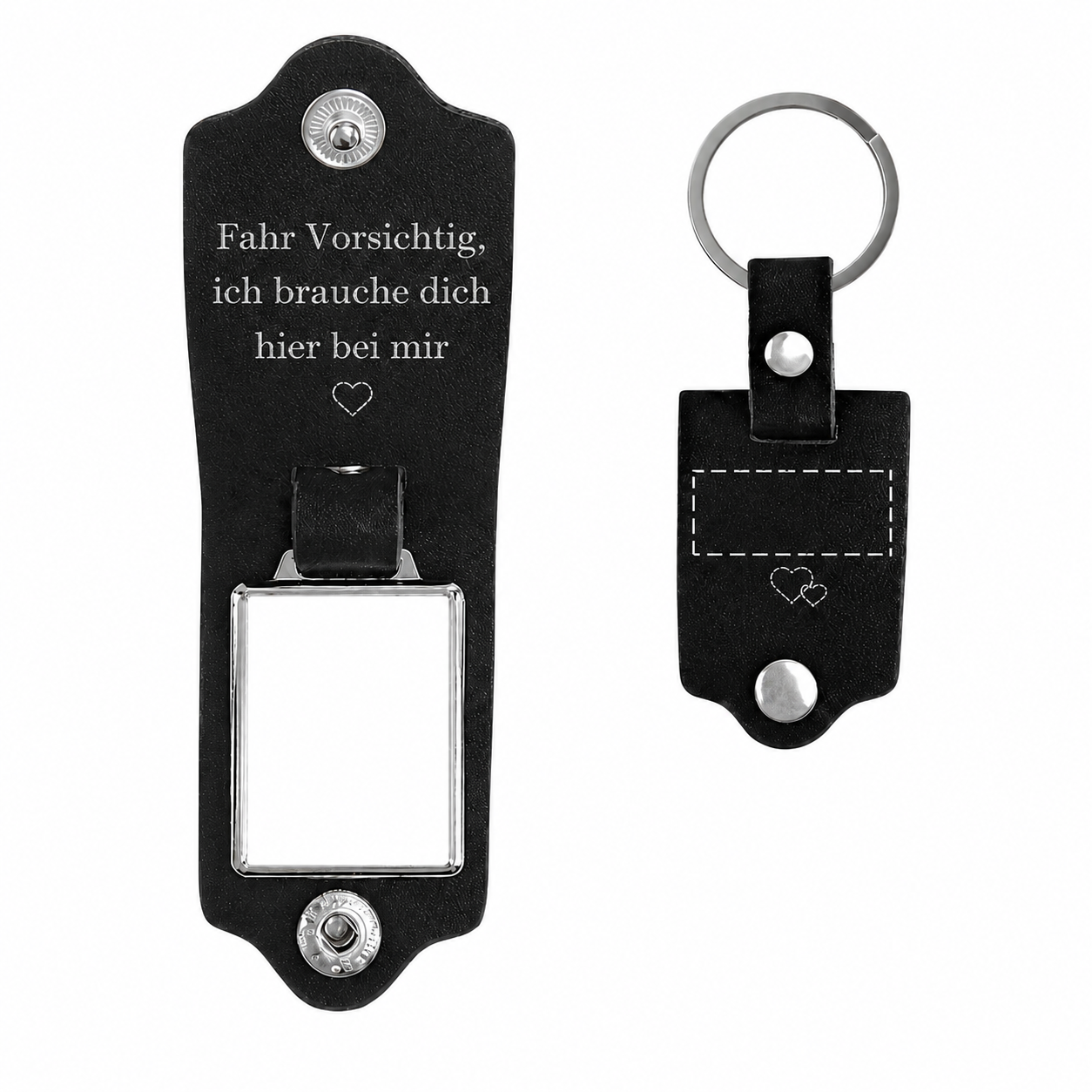Personalisierter Leder-Foto-Schlüsselanhänger