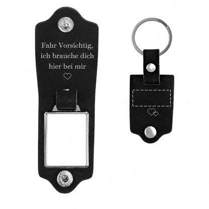 Personalisierter Leder-Foto-Schlüsselanhänger