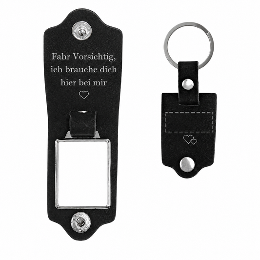 Personalisierter Leder-Foto-Schlüsselanhänger
