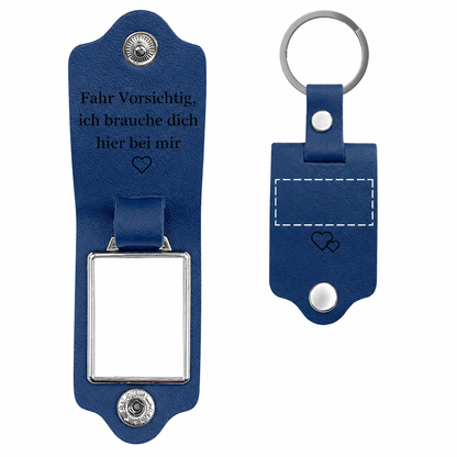 Personalisierter Leder-Foto-Schlüsselanhänger