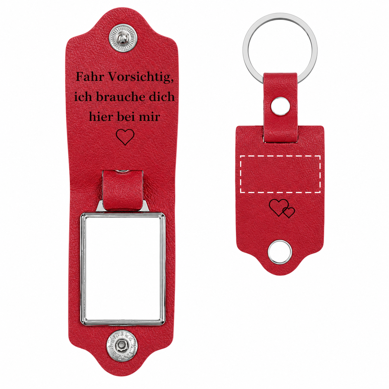 Personalisierter Leder-Foto-Schlüsselanhänger