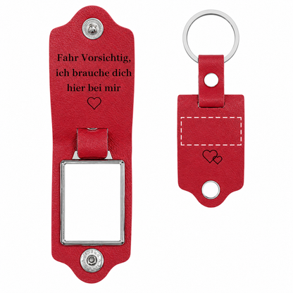 Personalisierter Leder-Foto-Schlüsselanhänger