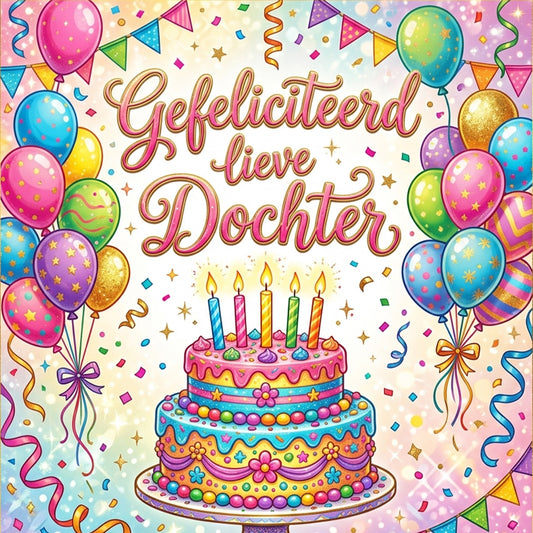 Geschenkkaart - Gefeliciteerd Dochter