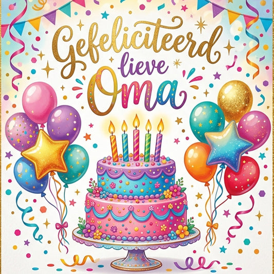 Geschenkkaart - Gefeliciteerd Oma