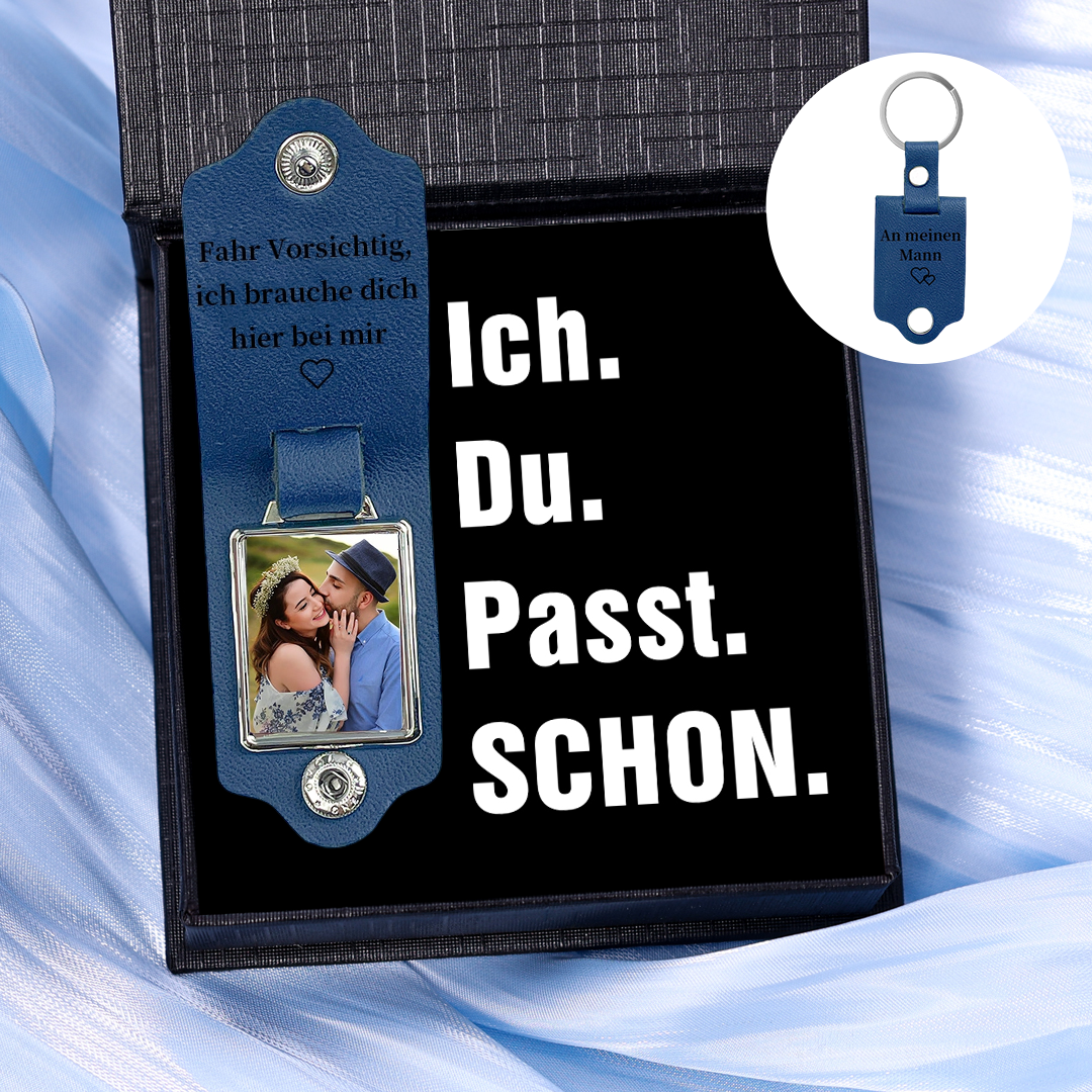 Personalisierter Leder-Foto-Schlüsselanhänger