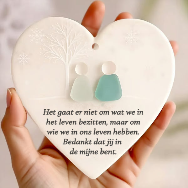 Hartvormige zeeglas vriendschapsdecoratie 🌊✨ Handgemaakt