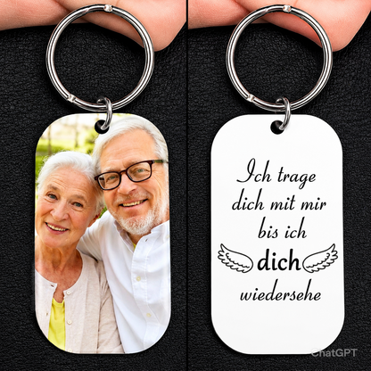 Acryl Foto Schlüsselanhänger mit Gravur Trauergeschenke.