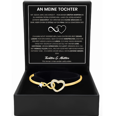 An meine Tochter - Unendlichkeit & Herz Armband mit Notiz