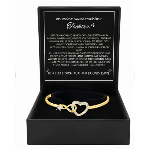 An meine Tochter - Unendlichkeit & Herz Armband mit Notiz